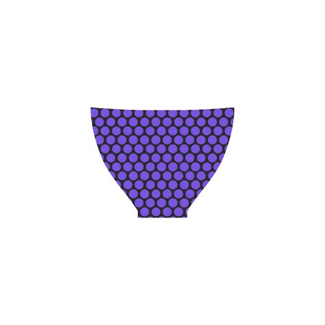 Purple On Black Pokadots Custom Bikini Swimsuit ID D906354