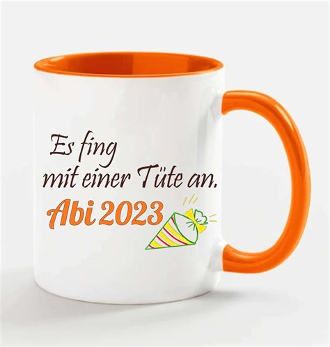 Abi Geschenk Tasse mit Spruch Es fing mit einer Tüte an ABI Etsy de