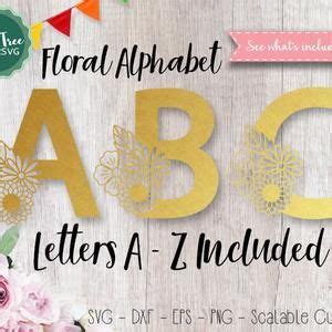 Flower Alphabet Svg Botanical Alphabet SVG 26 Letters Svg Floral