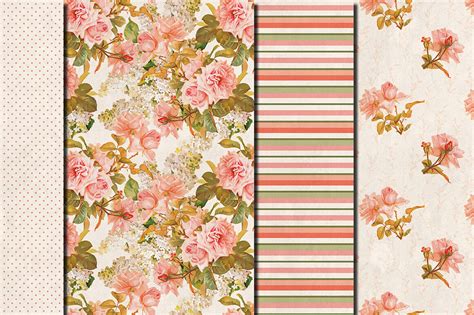 Shabby Chic Pink Roses Seamless Patterns By Dolly Potterson Thehungryjpeg