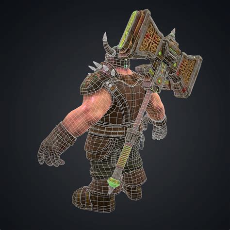 3d Model Dwarf Warrior Knight Vr Ar Low Poly Cgtrader