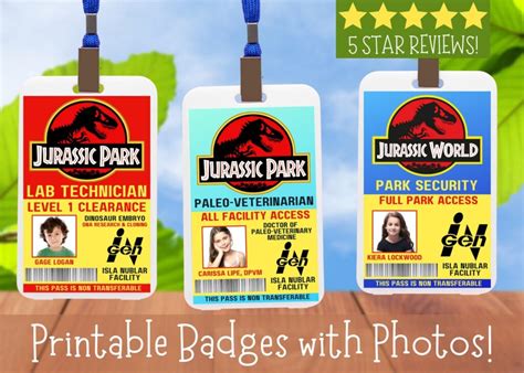 Jurassic Park Badge Printable Free Printable Templates