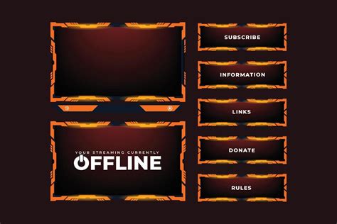 Streaming Overlay Frame And Screen Interface Decoration Futuristic Gaming Overlay Vector With