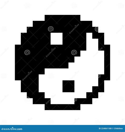 Pixel Yin Yang Image 8 Bit Stock Vector Illustration Of Emoticon 224061188