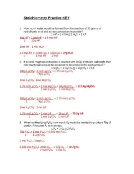 Stoichiometry Practice By Schrim S Chem Teachers Pay Teachers