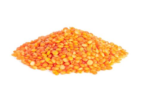 Pile Red Lentils Isolated On White Background Stock Photo Image Of