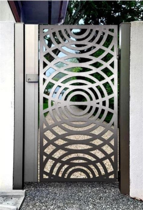 Laser Cut Artistic Circular Design Metal Pool Gate Custom Fabrication