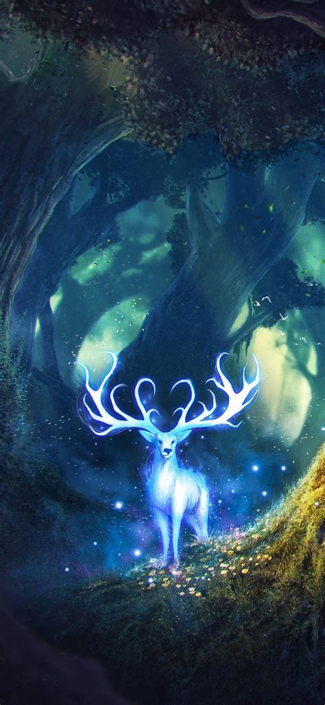 1125x2436 Magic Forest Fantasy Deer Iphone Xsiphone 10iphone X Hd 4k