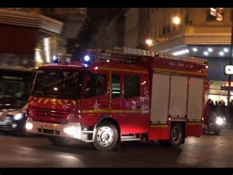 Fire Engine Pump Responding In Paris Bspp Fpt Cs Blanche Youtube