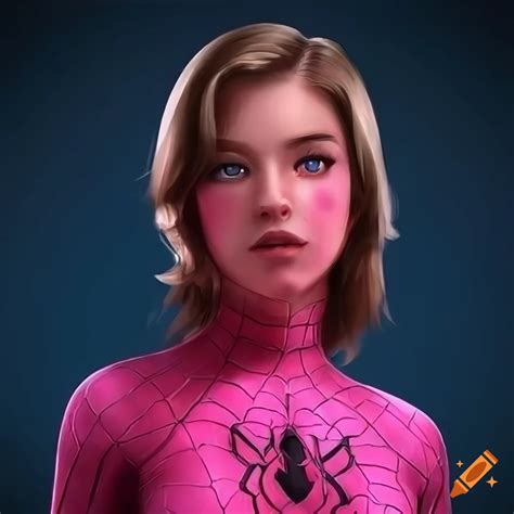 Realistic Anime Girl Wearing Pink Spiderman Suit