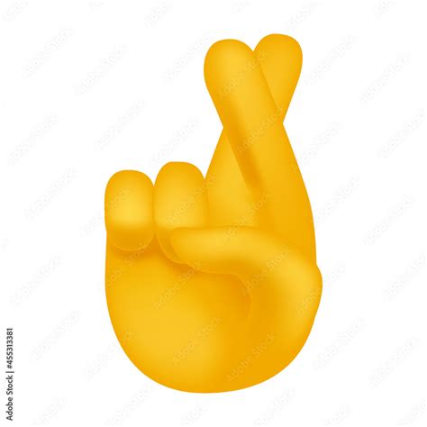 Crossed Fingers Hand Gesture Emoji Icon Illustration Sign. Good Luck ...