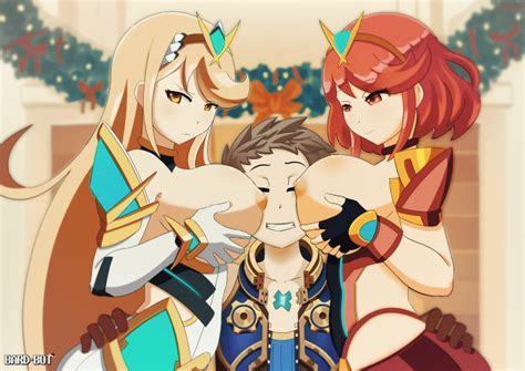 Mythra And Pyra Spreading Some Holiday Tittie R Hentai