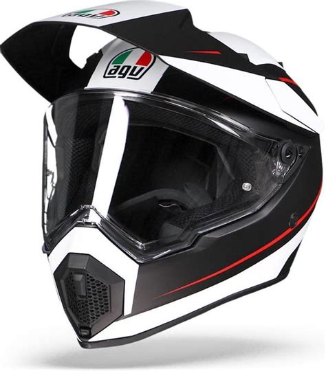 Agv AX9 Pacific Road Mat Zwart Wit Rood Integraalhelm Motorhelm