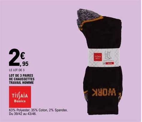 Promo Lot De Paires De Chaussettes Travail Homme Chez E Leclerc