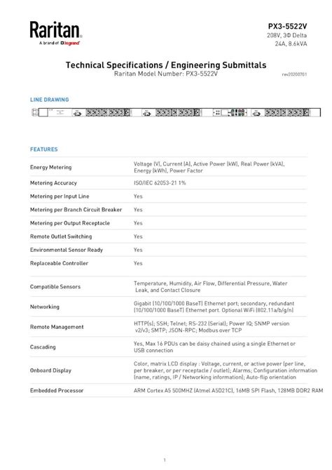 Pdf Cdn Raritan Comtechnical Specifications Engineering Submittals