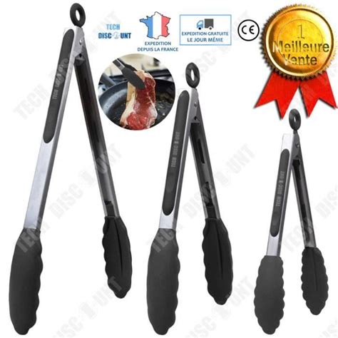 3 Pince Cuisine Inox Professionnel Grande Robuste Pain Barbecue