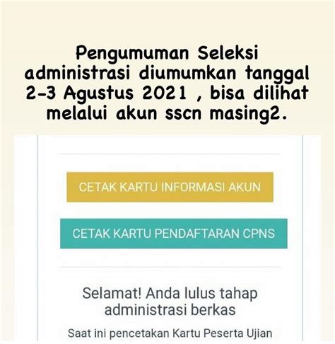 Pengumuman Seleksi Administratif Cpns