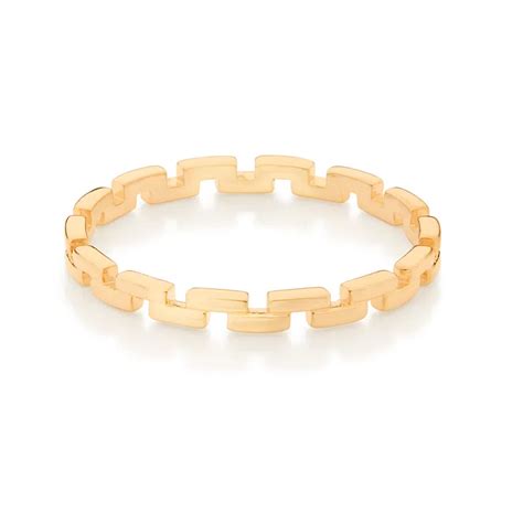 Anel Skinny Ring Blocos Folheado A Ouro Rommanel