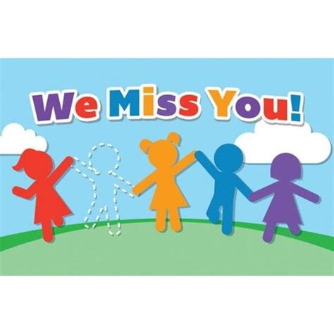 we miss you card with children holding hands