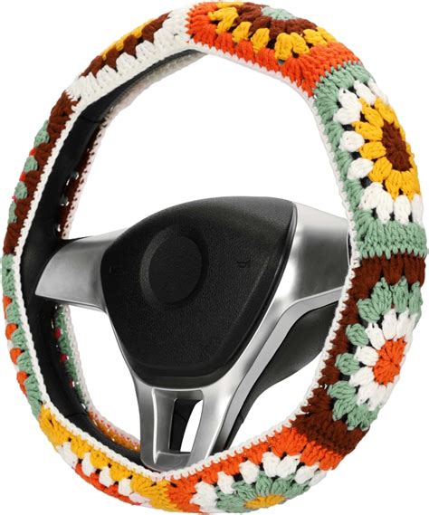 Amazon Crochet Steering Wheel Cover Set Cute Car Steering Wheel