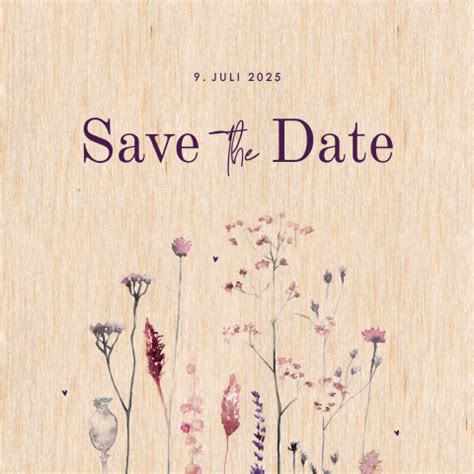 Florale Goldfolien Save The Date Karte Mit Bl Ttern