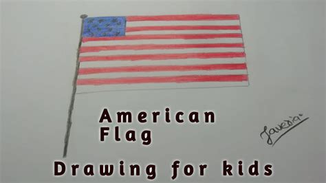 How To Draw American Flag Easy America Ka Parcham Drawing For