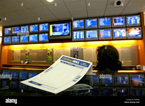 Inside Modern William Hill Betting Shop In Aberdeen Scotland Stock