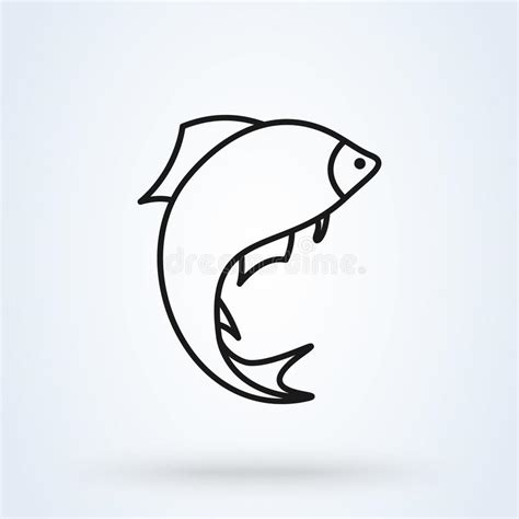 Los Pescados Siluetean El Icono Aislado En El Fondo Blanco Ilustraci N