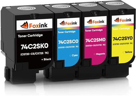 Foxink 4 X 7000 Pages Compatible With Lexmark Toner Cartridge Cx725de