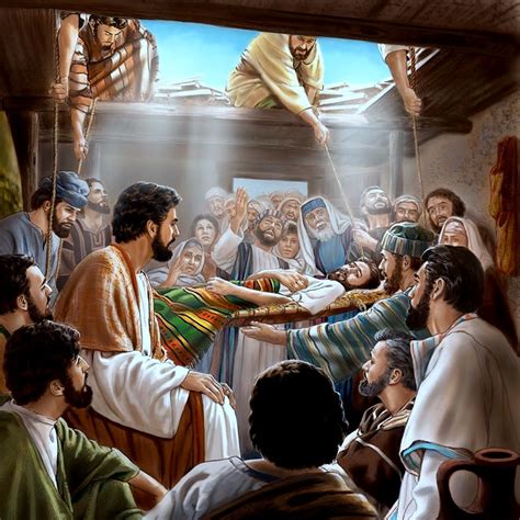 The Bible In Paintings Jesus Heals A Paralytic Lowered Through A Roof