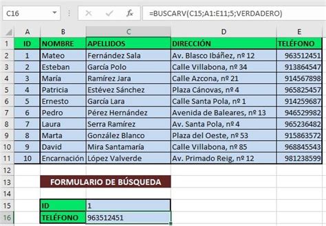 Funci N Buscarv De Excel