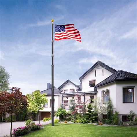 WeValor Flag Pole for Outside House, 30ft Telescopic Flag Pole Kit
