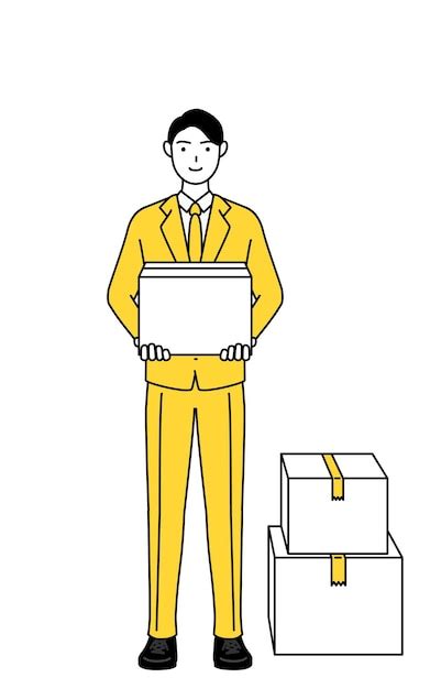 Premium Vector Simple Line Drawing Illustration Of A Businessman In A