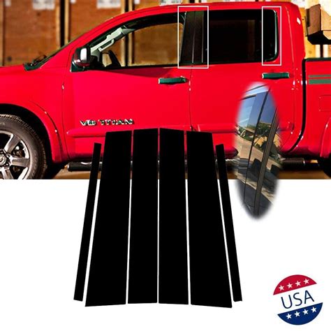 Pcs Glossy Black Pillar Post Door Trim Covers For Nissan Titan Crew