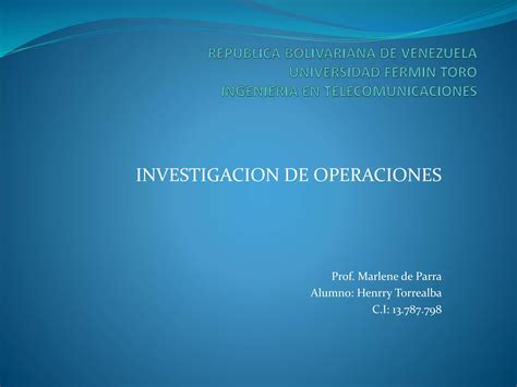 Investigacion De Operaciones Ppt