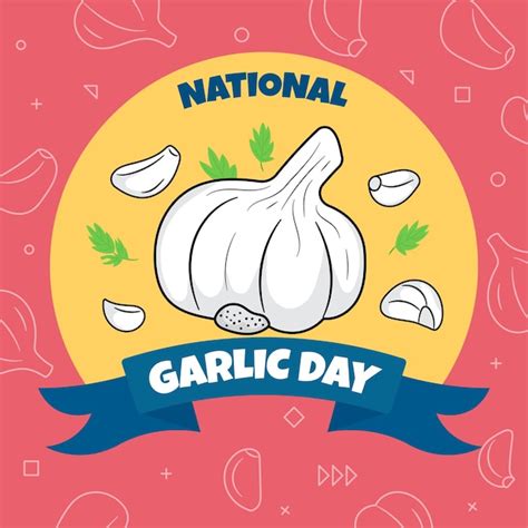Premium Vector National Garlic Day Hand Drawn