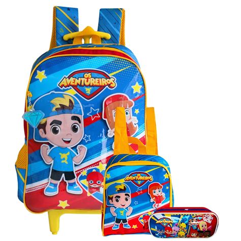 Kit Mochila Os Aventureiros Estojo Lancheira Luccas Neto Shopee