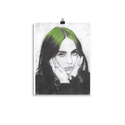 Billie Eilish Poster From Charcoal Drawing — Liz Harris Art