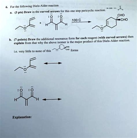 Solved For The Following Diels Alder Reaction Mech 3 Pts Draw In The