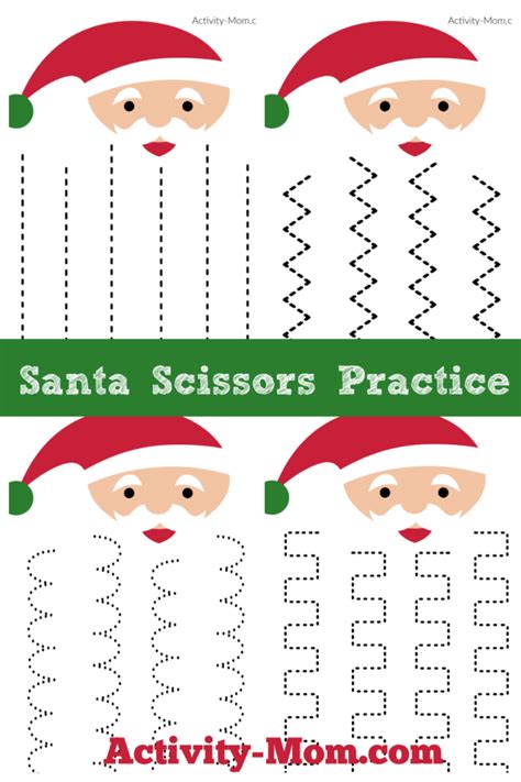 Santa Beard Cutting Practice Free Printable The Activity Mom