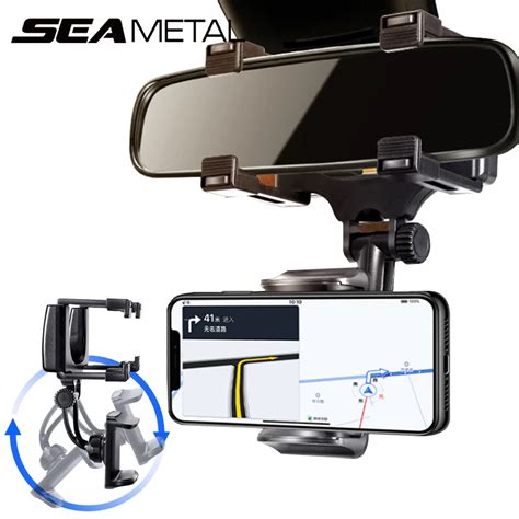 SEAMETAL Suporte Do Telefone Espelho Retrovisor Para Carro Ajuste De