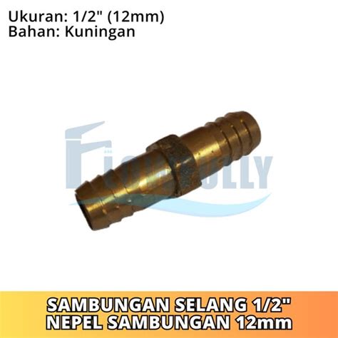 Jual Nepel Sambung Inch Kuningan Sambungan Selang Lurus Konektor Di