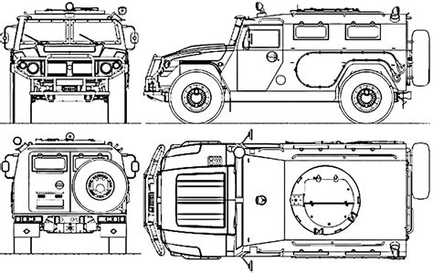 gaz  heavy truck blueprints  outlines