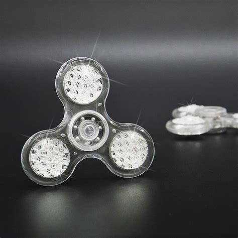 Crystal Tri Spinner Fidget Toy Plastic Edc Hand Spinner For Autism And