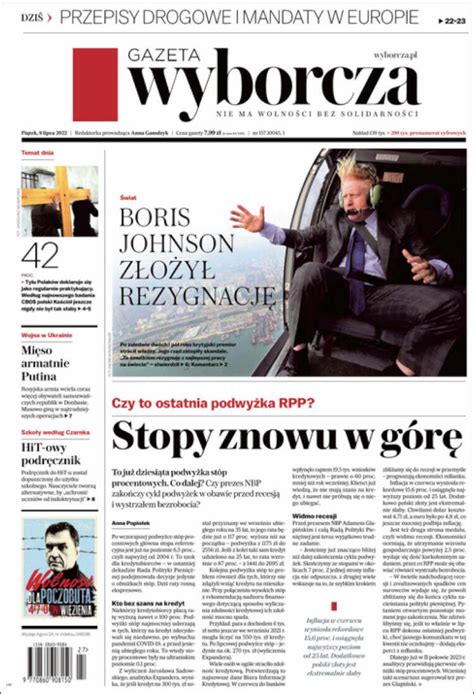 Newspaper Gazeta Wyborcza Poland Newspapers In Poland Friday S