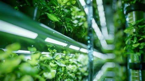 Premium Photo Row Of Green Plants In A Hydroponic Greenhouse