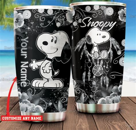 Snoopy Personalized Tumbler 20oz 30oz Stainless Steel Etsy