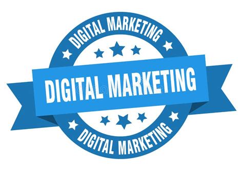 Digital Marketing Round Ribbon Isolated Label Digital Marketing Sign