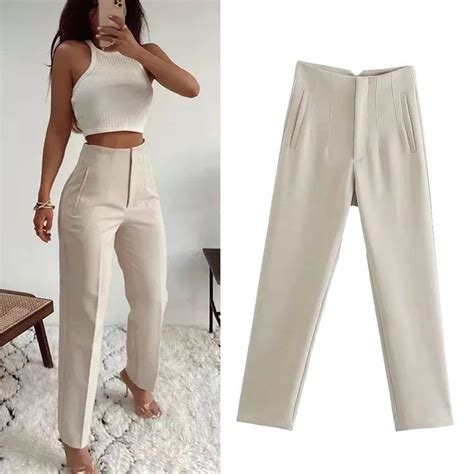 Traf Fashion Office Wear High Waist Pants For Women Formal Pants Office