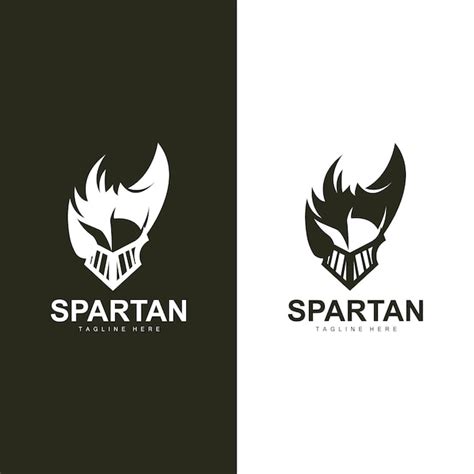 Logo Guerrier Spartiate Illustration Simple Silhouette Conception